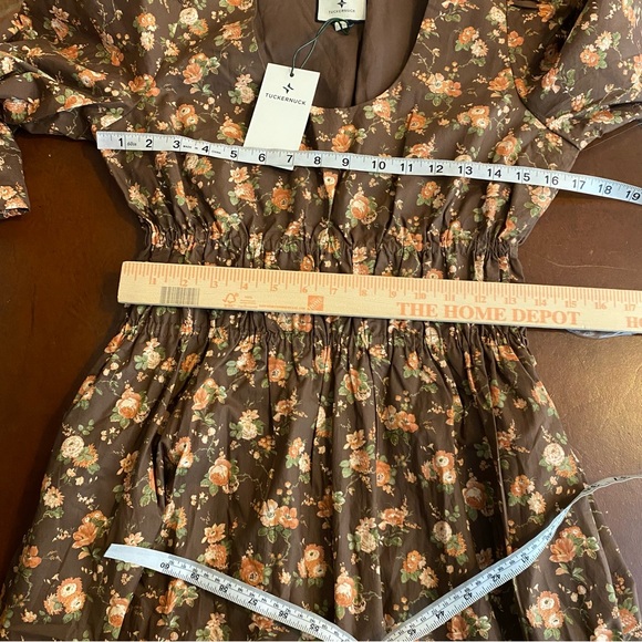 Tuckernuck Rosewood‎ Chintz Marlena Floral Brown Boho Midi Dress Size Small NWT - Picture 5 of 8